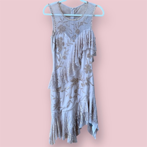 Parker Black label Florence beaded dress in Rosaline champagne nude color - Picture 10 of 10